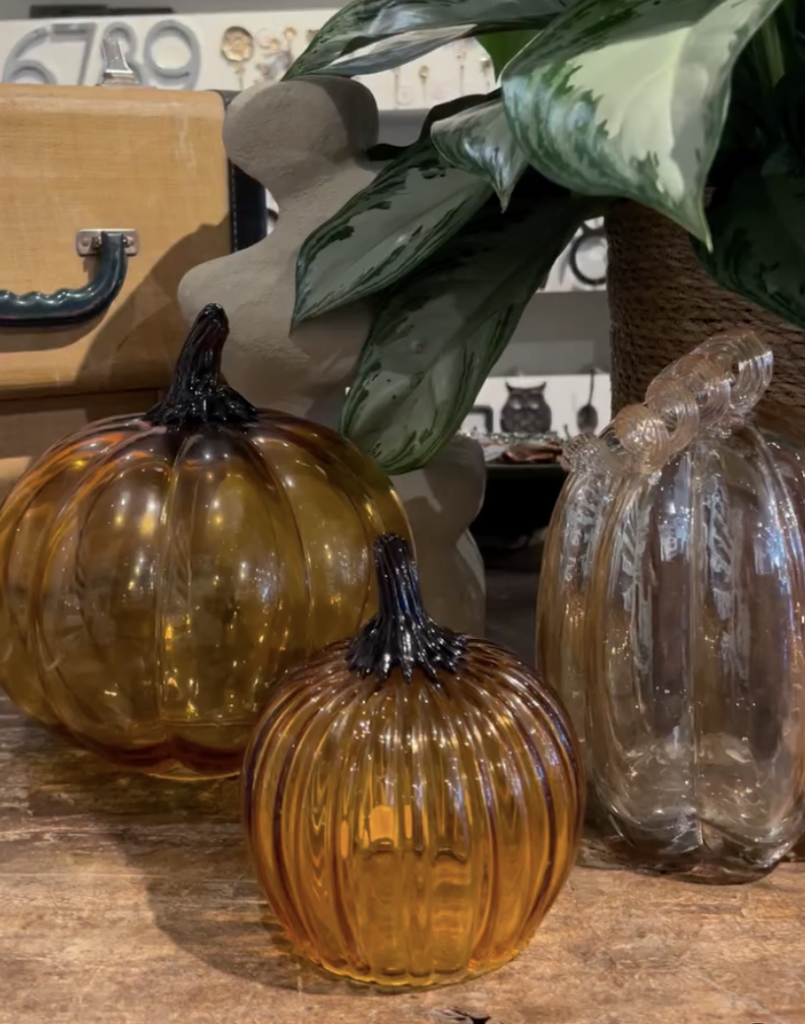fall decor idea: glass pumpkins